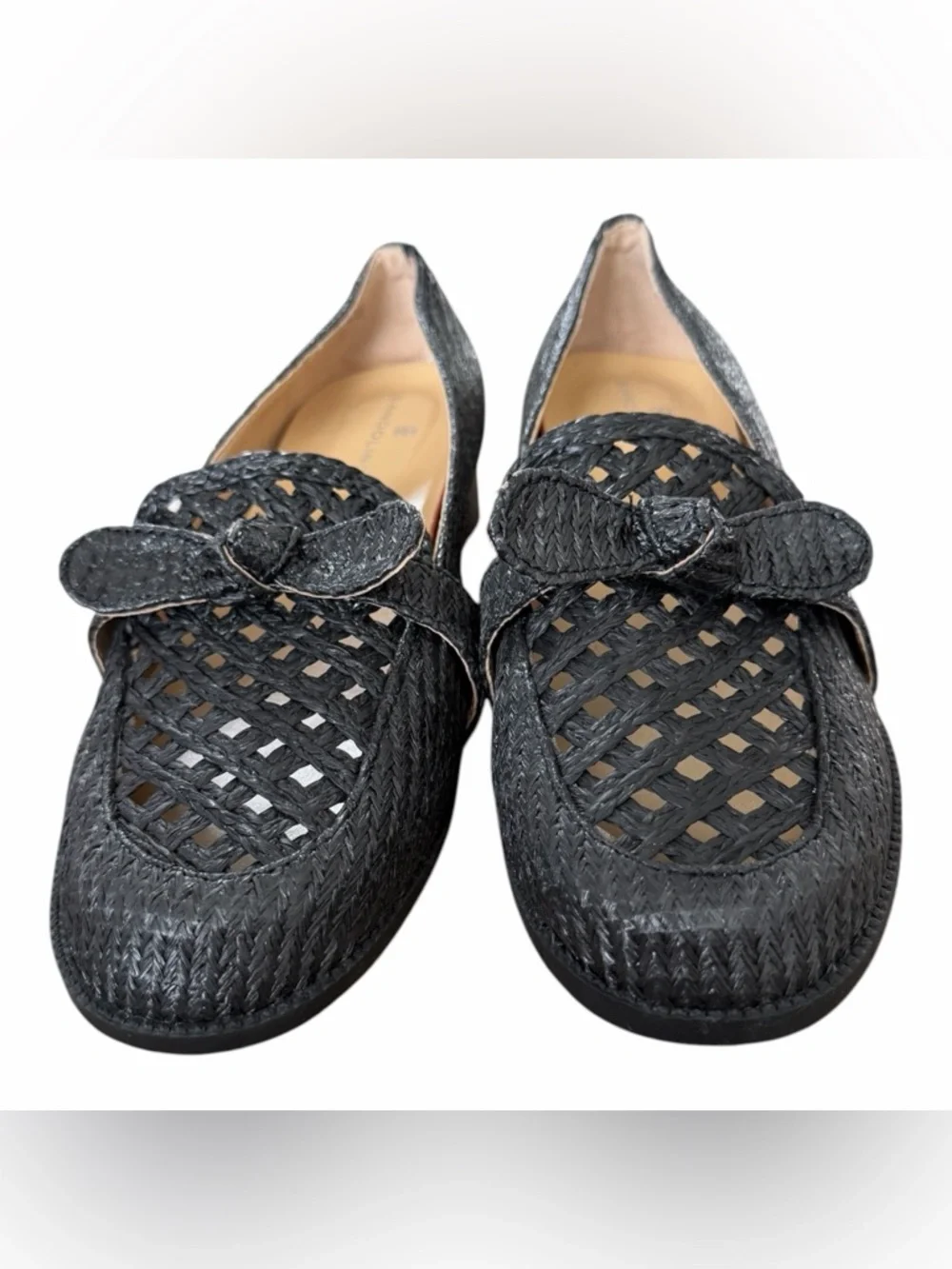 Bandolino Black Woven Loafer with‎ Bow Accent